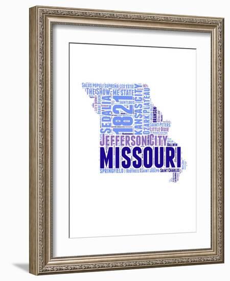 Missouri Word Cloud Map-NaxArt-Framed Art Print