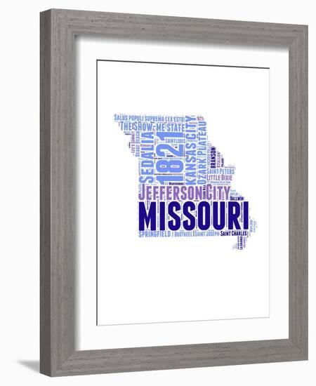 Missouri Word Cloud Map-NaxArt-Framed Art Print