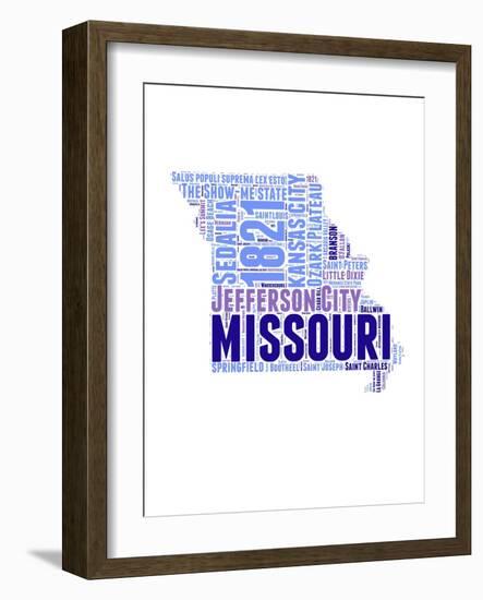 Missouri Word Cloud Map-NaxArt-Framed Art Print