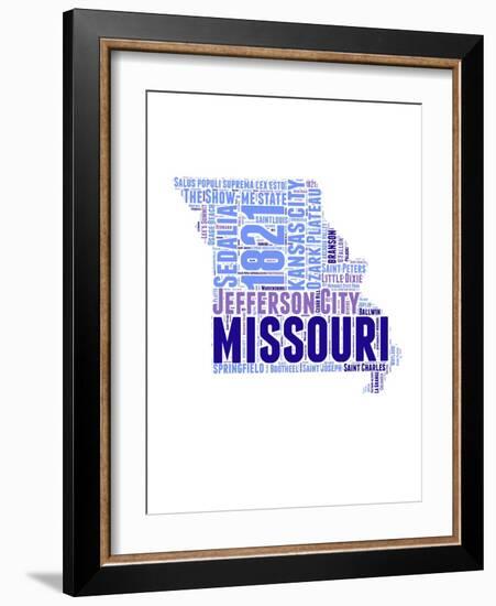 Missouri Word Cloud Map-NaxArt-Framed Art Print