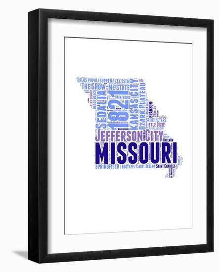 Missouri Word Cloud Map-NaxArt-Framed Art Print