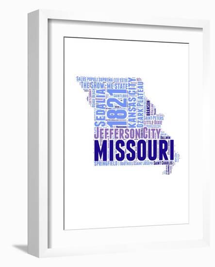 Missouri Word Cloud Map-NaxArt-Framed Art Print