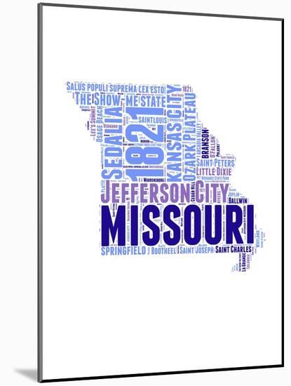 Missouri Word Cloud Map-NaxArt-Mounted Art Print