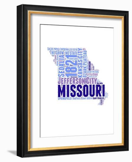 Missouri Word Cloud Map-NaxArt-Framed Art Print