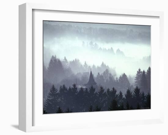 Mist and Fog Shrouded Countryside of the Northern Ardennes Forest, During the Battle of the Bulge-George Silk-Framed Photographic Print