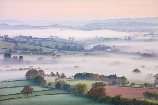 Mist Covered Countryside at Dawn Near Pennorth, Brecon Beacons National  Park, Powys, Wales. Spring' Photographic Print - Adam Burton 