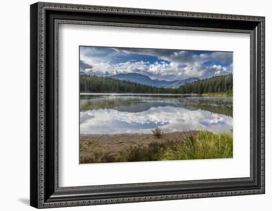 Mist on Lost Lake, Ski Hill and surrounding forest, Whistler, British Columbia, Canada, North Ameri-Frank Fell-Framed Photographic Print