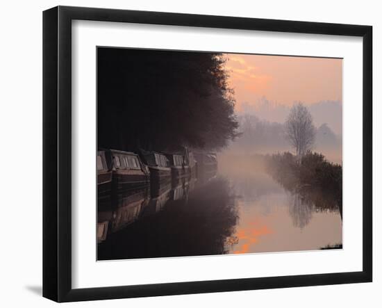 Mist on river, Godalming, Surrey, England-Jon Arnold-Framed Photographic Print