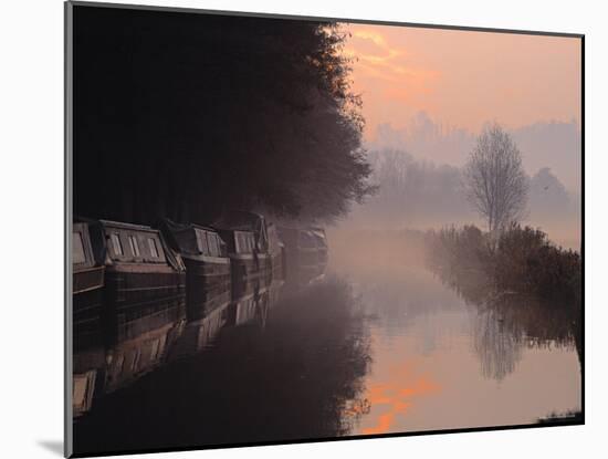 Mist on river, Godalming, Surrey, England-Jon Arnold-Mounted Photographic Print