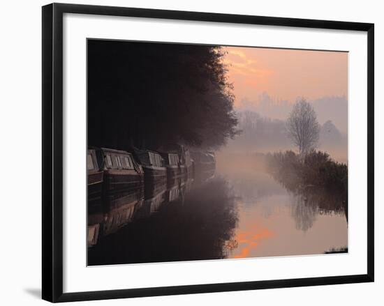 Mist on river, Godalming, Surrey, England-Jon Arnold-Framed Photographic Print