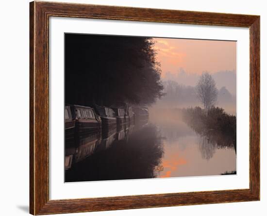 Mist on river, Godalming, Surrey, England-Jon Arnold-Framed Photographic Print