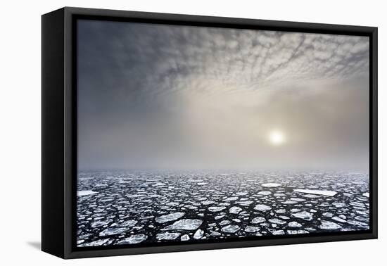 Mist on the Pack Ice, in the High Arctic Ocean, North of Spitsbergen, Svalbard Islands, Norway-ClickAlps-Framed Premier Image Canvas