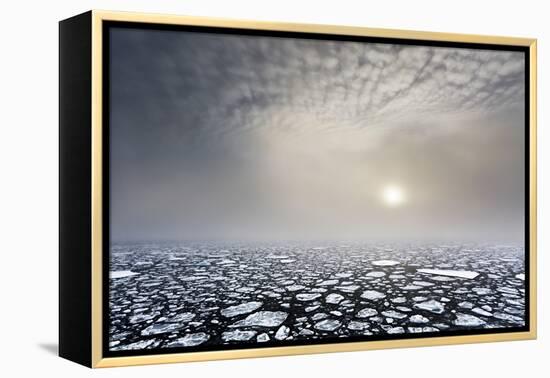 Mist on the Pack Ice, in the High Arctic Ocean, North of Spitsbergen, Svalbard Islands, Norway-ClickAlps-Framed Premier Image Canvas