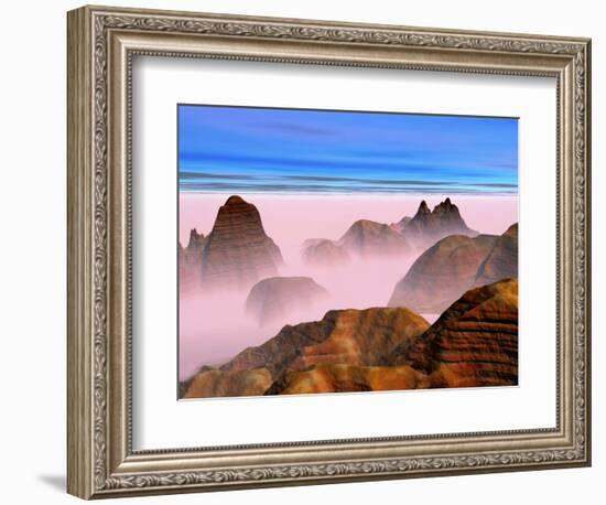 Mist over Rock Formations-Cindy Kassab-Framed Photographic Print