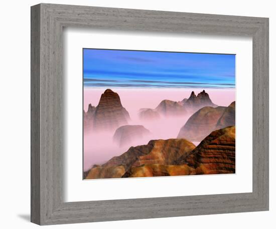 Mist over Rock Formations-Cindy Kassab-Framed Photographic Print