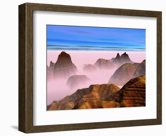 Mist over Rock Formations-Cindy Kassab-Framed Photographic Print