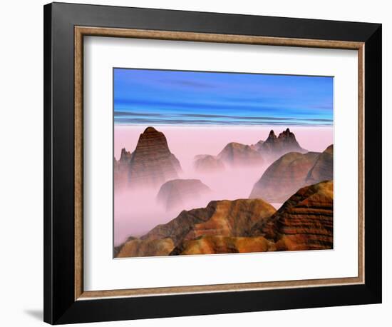 Mist over Rock Formations-Cindy Kassab-Framed Photographic Print