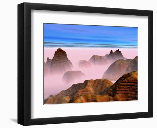 Mist over Rock Formations-Cindy Kassab-Framed Photographic Print