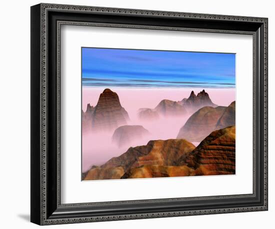 Mist over Rock Formations-Cindy Kassab-Framed Photographic Print