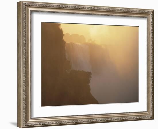 Mist Over Victoria Falls at Sunrise, Zimbabwe-Jim Zuckerman-Framed Photographic Print