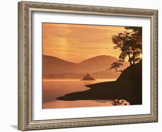 Mist Rising on Derwent Water at Dawn, Lake District National Park, Cumbria, England, United Kingdom-Nigel Blythe-Framed Photographic Print