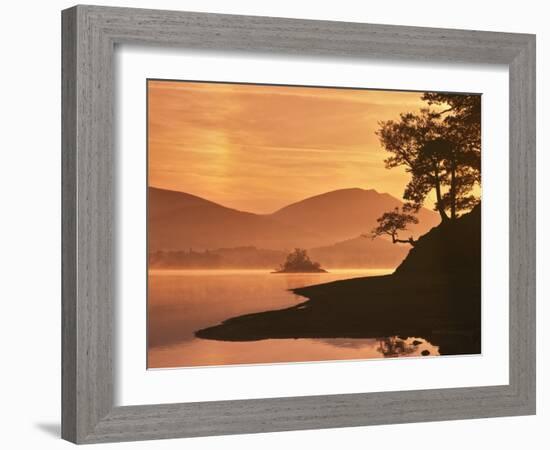 Mist Rising on Derwent Water at Dawn, Lake District National Park, Cumbria, England, United Kingdom-Nigel Blythe-Framed Photographic Print