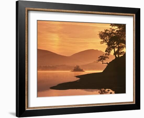 Mist Rising on Derwent Water at Dawn, Lake District National Park, Cumbria, England, United Kingdom-Nigel Blythe-Framed Photographic Print