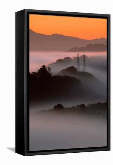 Mist Sunrise & East Bay Hills Towers Moraga Oakland California-Vincent James-Framed Premier Image Canvas