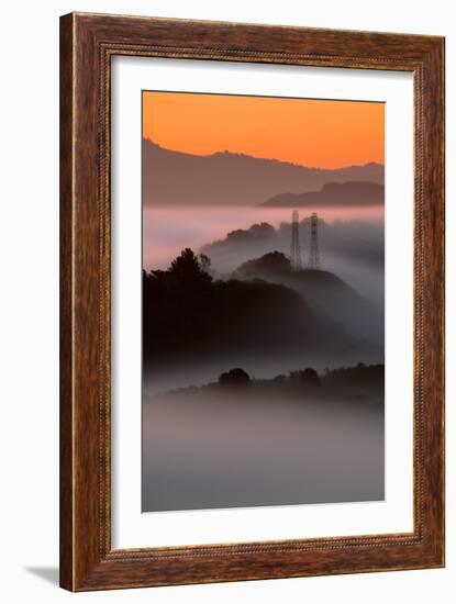 Mist Sunrise & East Bay Hills Towers Moraga Oakland California-Vincent James-Framed Photographic Print