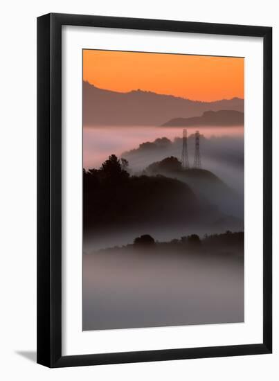 Mist Sunrise & East Bay Hills Towers Moraga Oakland California-Vincent James-Framed Photographic Print