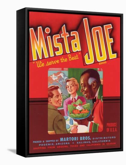 Mista Joe Vegetable Label - Phoenix, AZ-Lantern Press-Framed Stretched Canvas