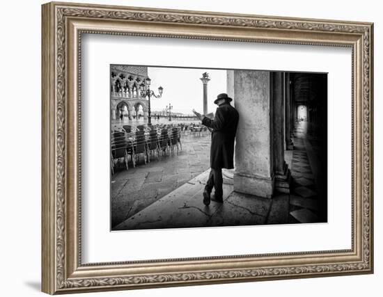 Mister B. Still Reads Newspapers-Roswitha Schleicher-Schwarz-Framed Photographic Print