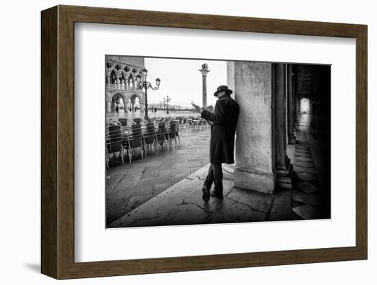 Mister B. Still Reads Newspapers-Roswitha Schleicher-Schwarz-Framed Photographic Print