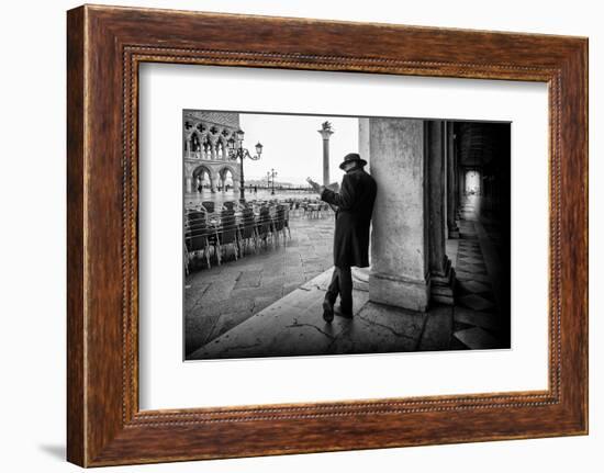 Mister B. Still Reads Newspapers-Roswitha Schleicher-Schwarz-Framed Photographic Print