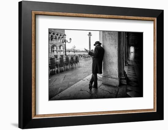 Mister B. Still Reads Newspapers-Roswitha Schleicher-Schwarz-Framed Photographic Print