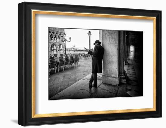 Mister B. Still Reads Newspapers-Roswitha Schleicher-Schwarz-Framed Photographic Print