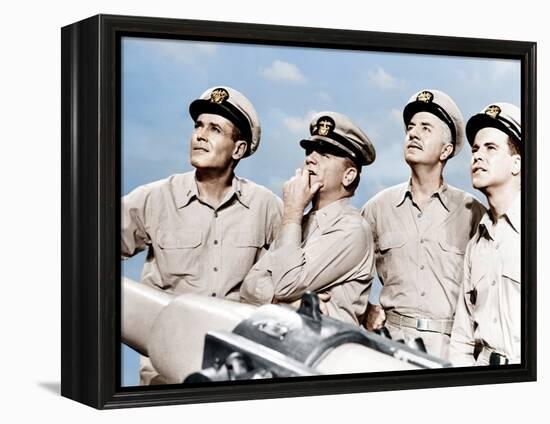 MISTER ROBERTS, from left: Henry Fonda, James Cagney, William Powell, Jack Lemmon, 1955-null-Framed Stretched Canvas