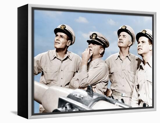 MISTER ROBERTS, from left: Henry Fonda, James Cagney, William Powell, Jack Lemmon, 1955-null-Framed Stretched Canvas
