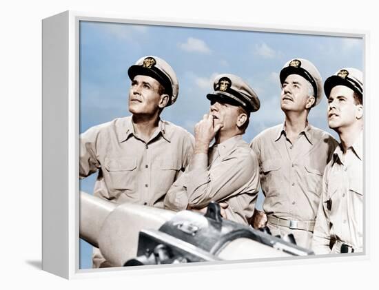 MISTER ROBERTS, from left: Henry Fonda, James Cagney, William Powell, Jack Lemmon, 1955-null-Framed Stretched Canvas