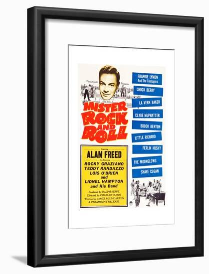 Mister Rock and Roll, Alan Freed, Little Richard with his band, 1957-null-Framed Premium Giclee Print