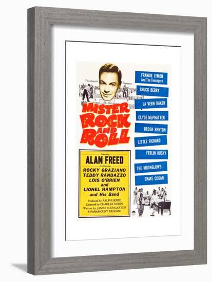 Mister Rock and Roll, Alan Freed, Little Richard with his band, 1957-null-Framed Premium Giclee Print