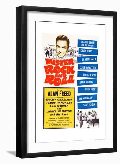 Mister Rock and Roll, Alan Freed, Little Richard with his band, 1957-null-Framed Premium Giclee Print