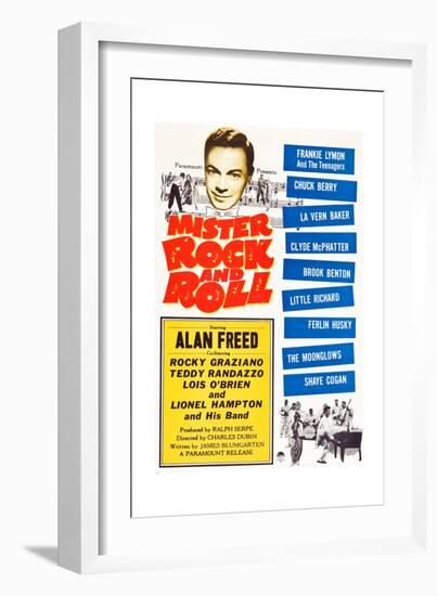 Mister Rock and Roll, Alan Freed, Little Richard with his band, 1957-null-Framed Premium Giclee Print