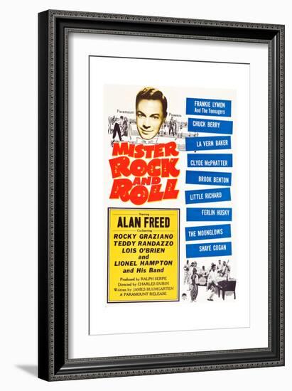 Mister Rock and Roll, Alan Freed, Little Richard with his band, 1957-null-Framed Premium Giclee Print