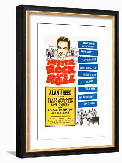 Mister Rock and Roll, Alan Freed, Little Richard with his band, 1957-null-Framed Premium Giclee Print