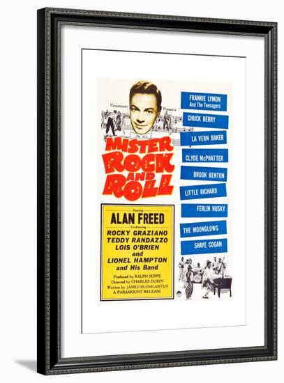 Mister Rock and Roll, Alan Freed, Little Richard with his band, 1957-null-Framed Art Print