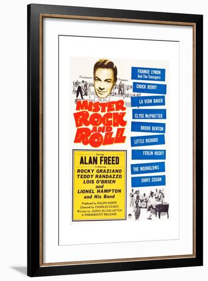 Mister Rock and Roll, Alan Freed, Little Richard with his band, 1957-null-Framed Art Print