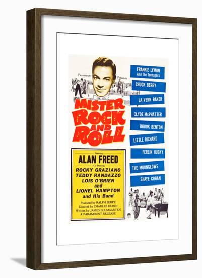 Mister Rock and Roll, Alan Freed, Little Richard with his band, 1957-null-Framed Art Print