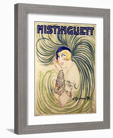 Mistinguett, 1925-Charles Gesmar-Framed Giclee Print