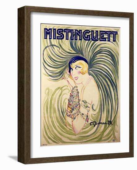 Mistinguett, 1925-Charles Gesmar-Framed Giclee Print